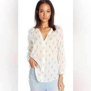 PAIGE Sammy Button Front Top